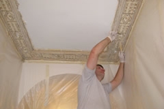 Cornice Being Cleaned