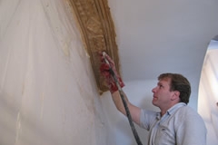 Cornice Being Cleaned