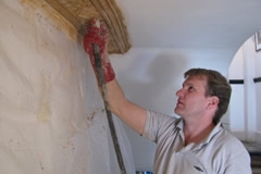 Cornice Being Cleaned
