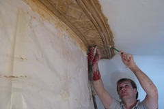 Cornice Being Cleaned