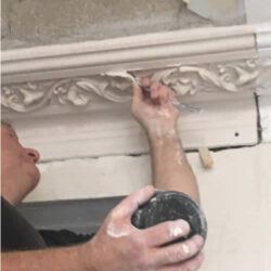 Cracked plaster coving repair in Victorian London home