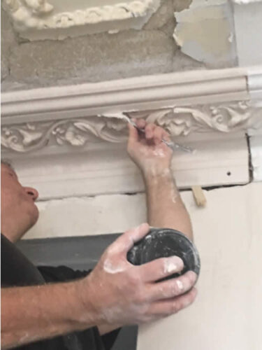 Cracked plaster coving repair in Victorian London home