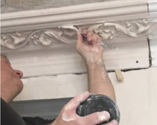 Coving Restoration Cracked plaster coving repair in Victorian London home